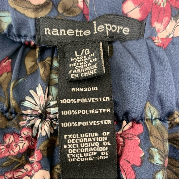 Nanette Lepore Womens Satin Floral PJ Set Size Large Excellent Condition - Picture 8 of 8